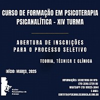 CURSO DE FORMAÇÃO EM PSICOTERAPIA PSICANALÍTICA